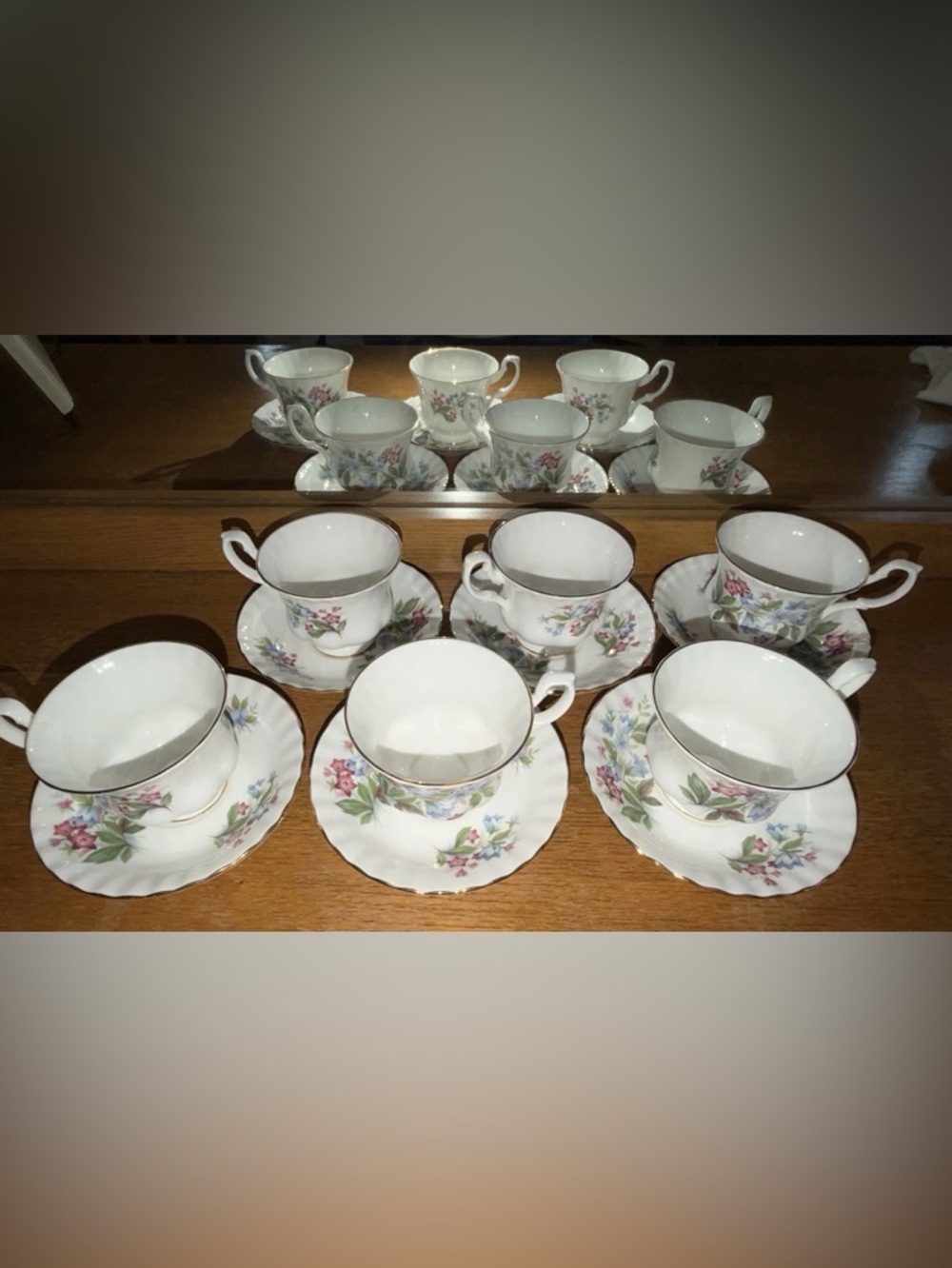 Vintage Royal Albert Summertime Set of 6 Bone China Tea Cups & Saucers New
